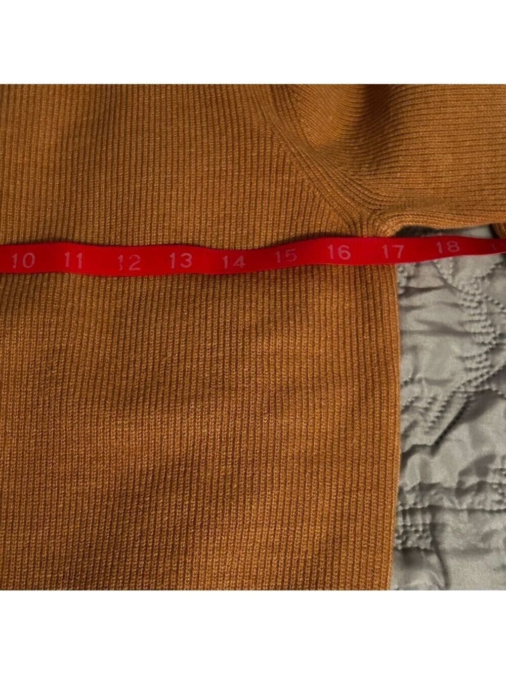 French Connection Ribbed Knit Scoop Back Sweater Caramel Women’s S - Picture 7 of 8